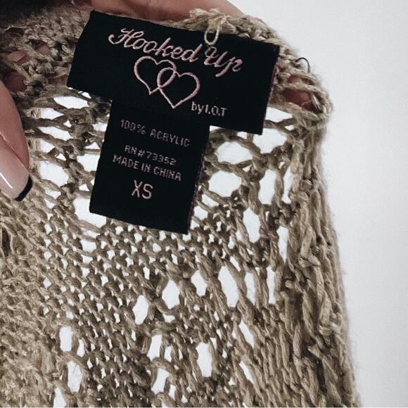 Hooked Up Tan Knit Short Sleeve Cardigan - Picture 3 of 3